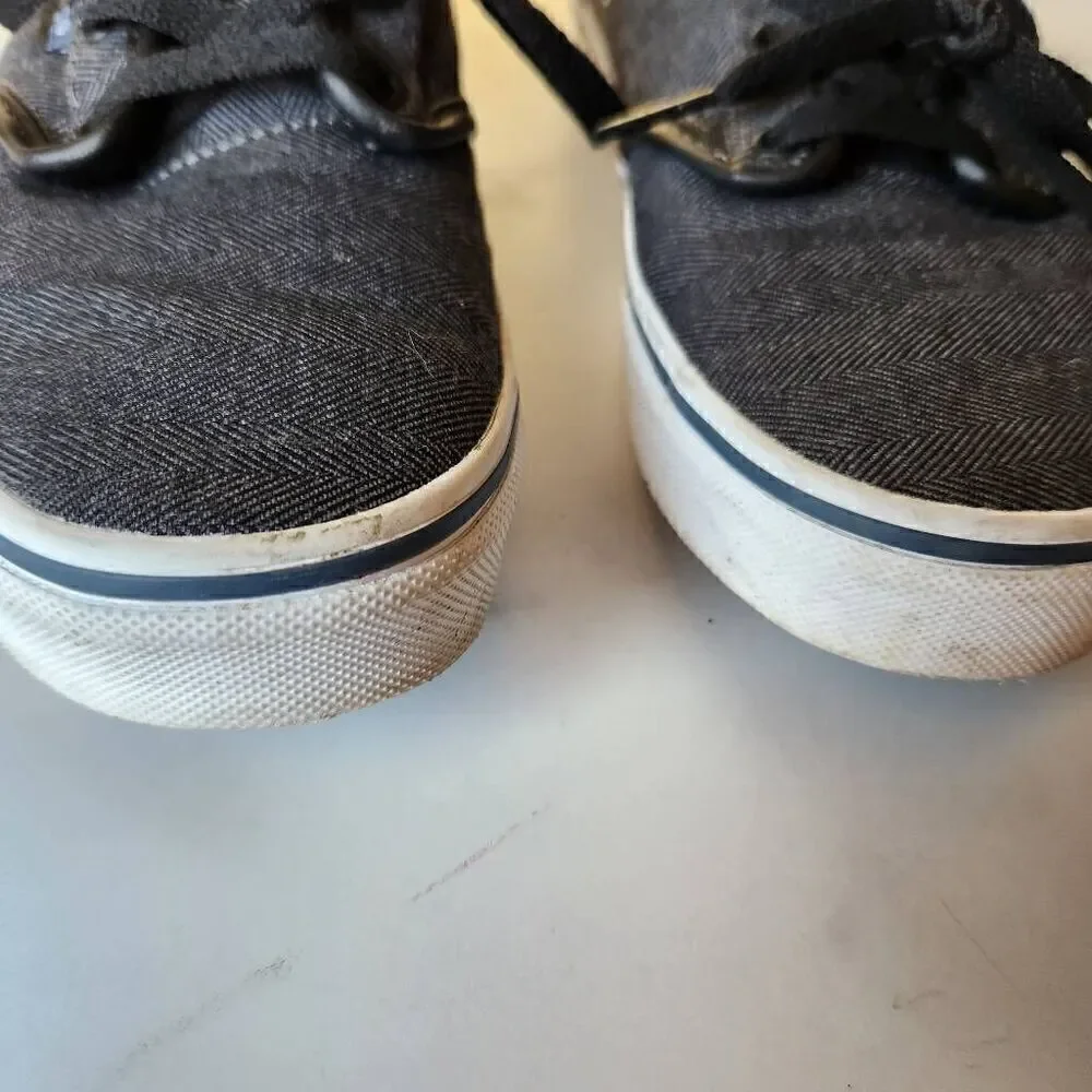 Vans size 5 canvas lace up sneakers dark kids youth